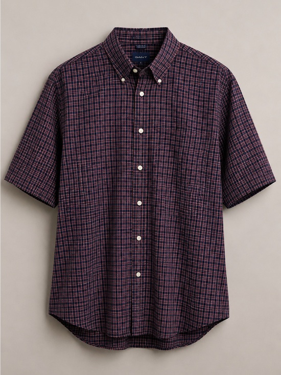Gant Other - Vintage GANT Men’s XL Navy Red Plaid Short Sleeve Button Down Shirt